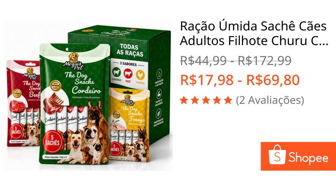Ração Úmida Sachê Cães Adultos Filhote Churu Carne Cordeiro Frango Tipo Pedigree