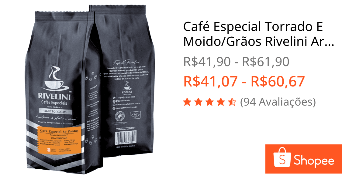 Café Especial Torrado E Moido/Grãos Rivelini Arábica Cerrado Mineiro